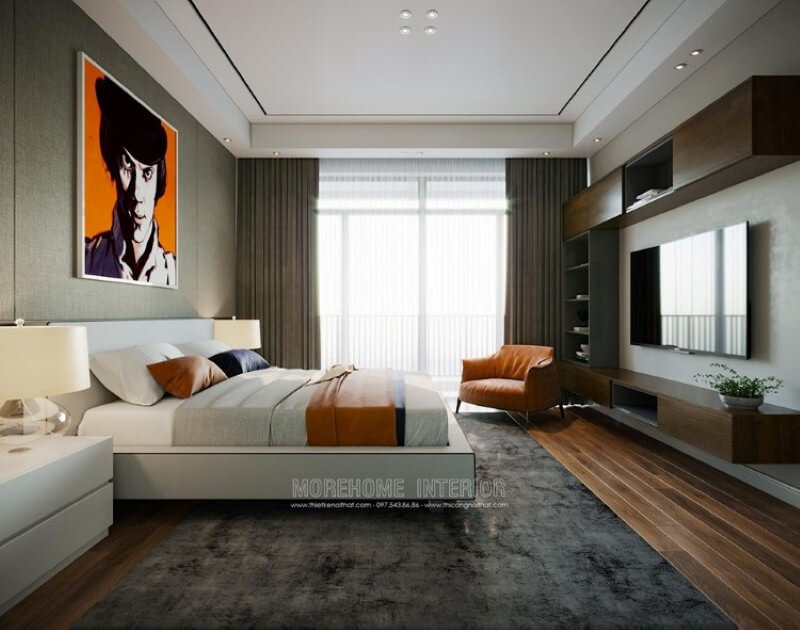 Thiết kế nội thất phòng ngủ hiện đại, đẹp sang trọng dành cho chủ nhân yêu thích sự trẻ trung năng động. Thiết kế phòng ngủ biệt thự