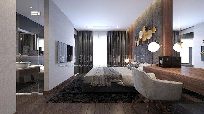 Thiết kế nội thất phòng ngủ master khép kín hiện đại, đẹp. Thiết kế phòng ngủ biệt thự