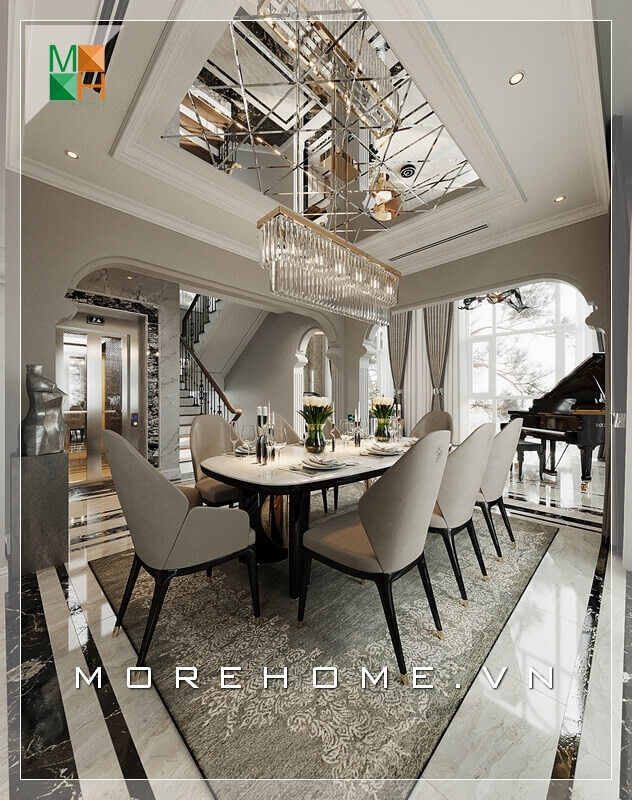 Thiết kế nội thất phòng khách phong cách đương đại đẹp cho biệt thự, nhà phố Thiết kế phòng khách biệt thự