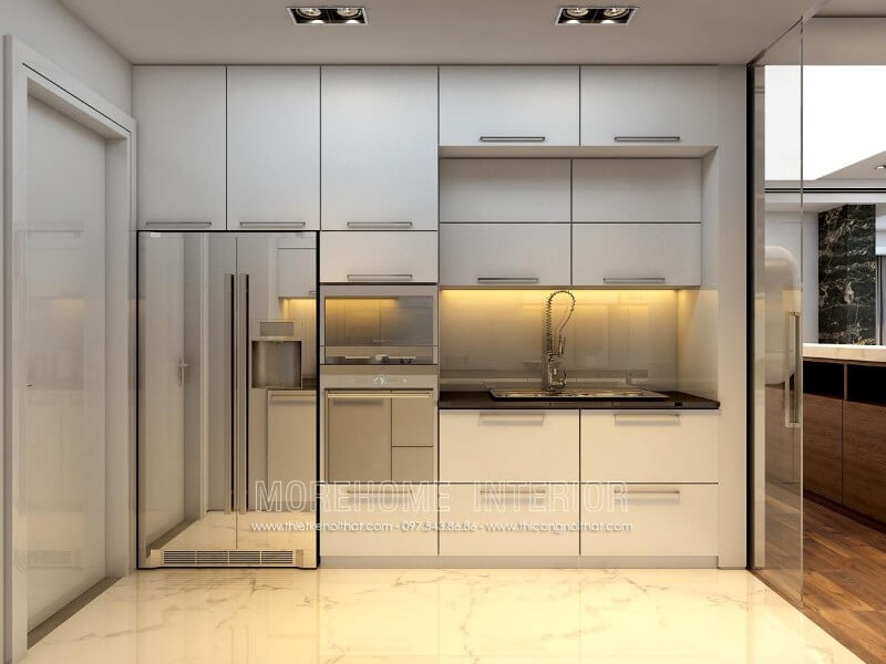 Mẫu tủ bếp chung cư hiện đại được thiết kế tối giản, không quá cầu kì vào từng chi tiết nhỏ, mà tập trung vào công năng sử dụng tạo sự thuận tiện hơn cho các bà, các mẹ trong gia đình Tủ bếp gỗ, tủ bếp gỗ tự nhiên, tủ bếp tân cổ điển