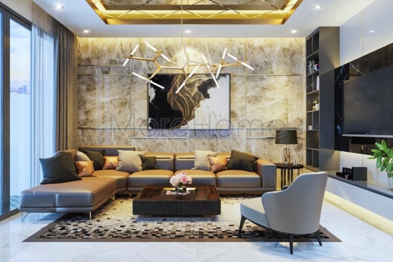 Thiết kế nội thất phòng khách nhà phố phong cách hiện đại đẹp Thiết kế phòng khách nhà phố