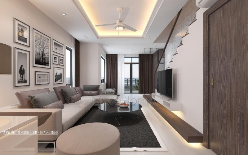 Thiết kế nội thất phòng khách hiện đại, thông thoáng, sang trọng. Mẫu nội thất biệt thự đẹp