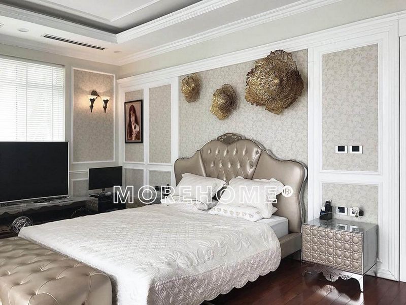 Hình ảnh: mẫu giường bọc da cao cấp mới nhất 2020 cho biệt thự đẹp