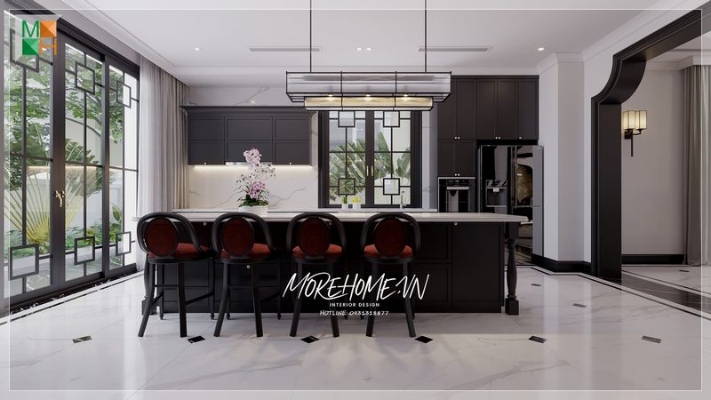 Sở hữu 1 vẻ ngoài ấn tượng, tủ bếp góp phần mang đến sự tinh tế và ấn tượng trong phong cách thiết kế.