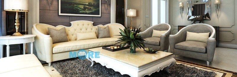 Sofa tân cổ điển MS-034 với các kiểu dáng từ đơn giản đến cầu kỳ cho phòng khách nhà phố