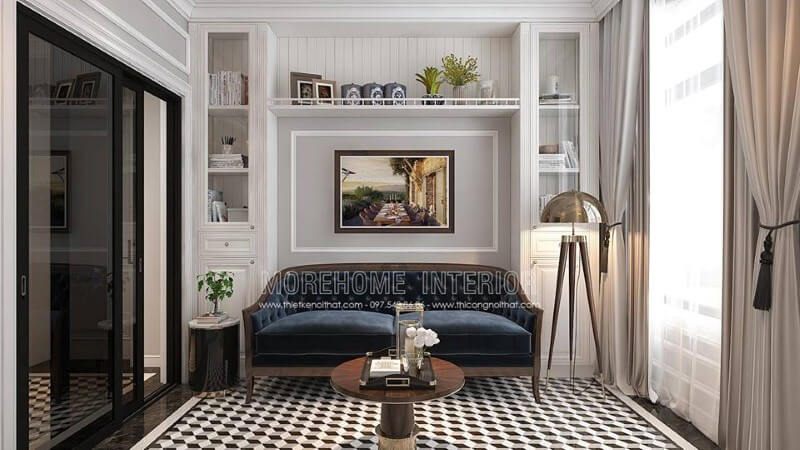 Sắp xếp nội thất phòng đọc sách gỗ óc chó đẹp sang trọng cho biệt thự, nhà phố, chung cư cao cấp.