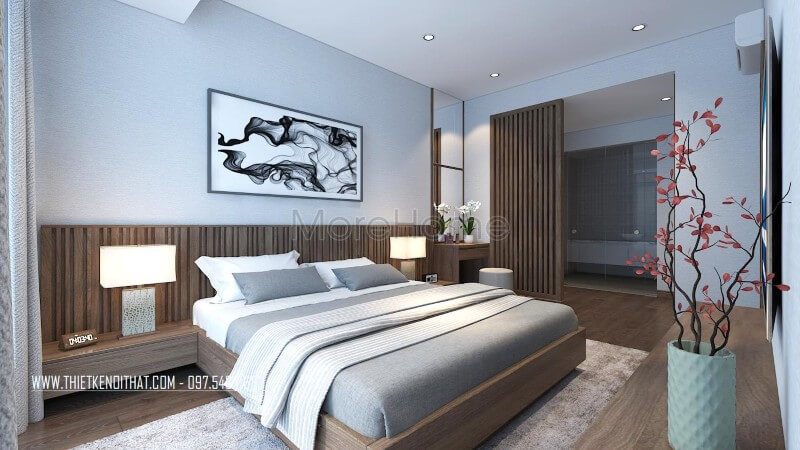 Thiết kế nội thất phòng ngủ chung cư cao cấp với thiết kế hiện đại, đẹp mắt, thời thượng