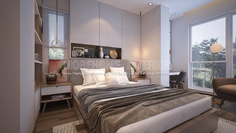 Thiết kế phòng ngủ Master hiện đại với mẫu giường thông minh
