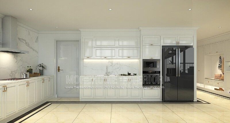 Mẫu thiết kế tủ bếp chung cư Penthouse Tây Hồ cao cấp