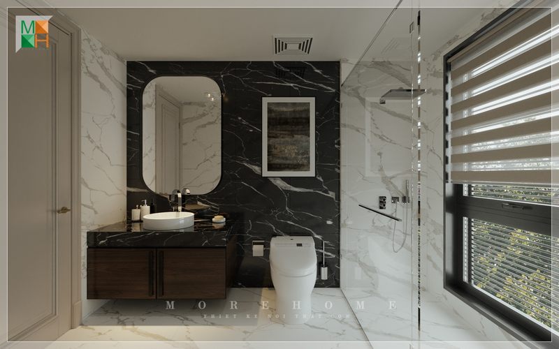 Phòng tắm nhà phố, biệt thự nội thất thiết kế đơn giản không rườm rà phức tạp hỗ trọ tốt cho quá trình sử dụng sinh hoạt hằng ngày mang tới sự hài lòng cho gia chủ.