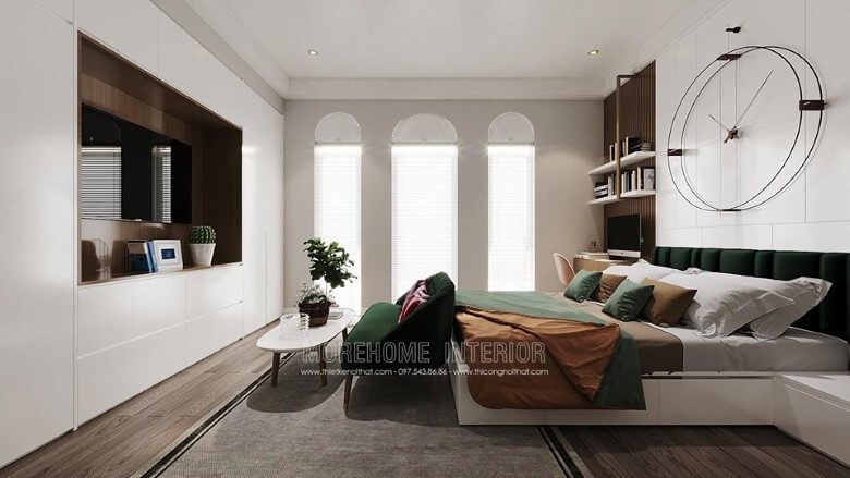 Mẫu thiết kế tủ quần áo hiện đại màu trắng đẹp tinh tế