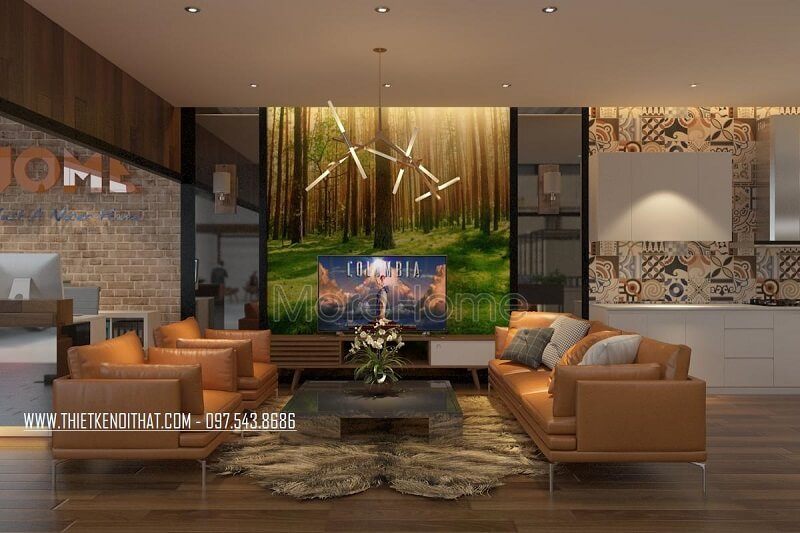 Mẫu thiết kế văn phòng tiếp khách hiện đại với cách bố trí nội thất khoa học, tiện nghi