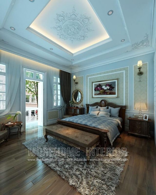 Mẫu giường ngủ tân cổ điển này là sự tinh tế với vẻ đẹp được toát lên từ chính những đường cong thẩm mỹ. Thiết kế không hề cầu kỳ mà vẫn mang đến sự sang trọng cho không gian mà nó đang sở hữu