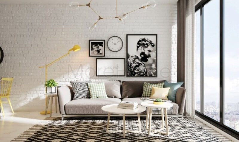 Trang trí phòng khách nổi bật hơn với giấy dán tường Hàn Quốc đẹp