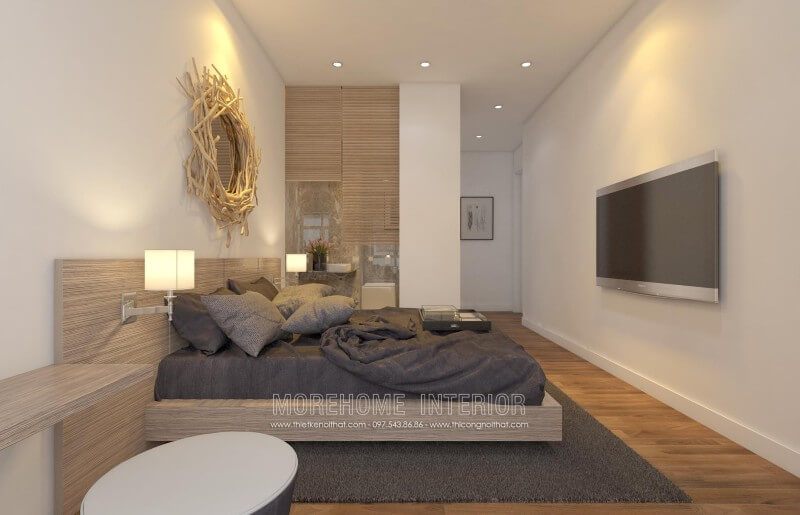 Thiết kế giường ngủ chung cư phong cách hiện đại